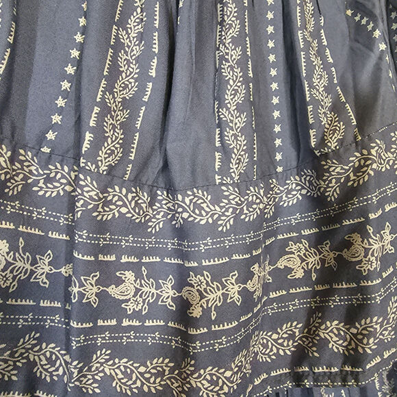 Japna Floral Strapless Boho Wide Leg Jumpsuit Ruffle Hem Blue White Size Small - Picture 5 of 7